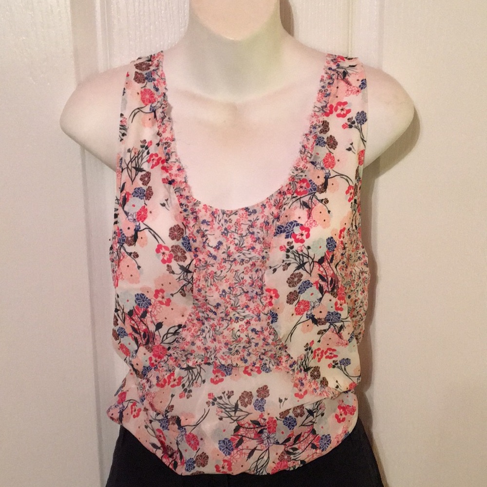 French Connection Floral Blouse - Pink and Blue